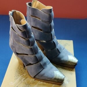 Free People Blue Ankle Booties